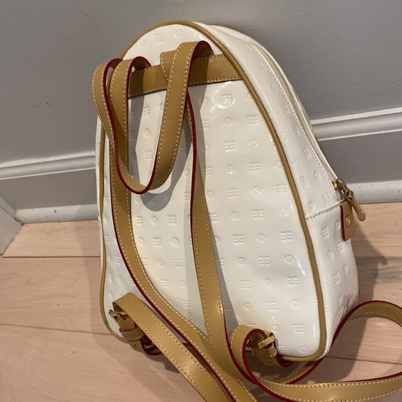 Arcadia small white patent leather backpack main image 8